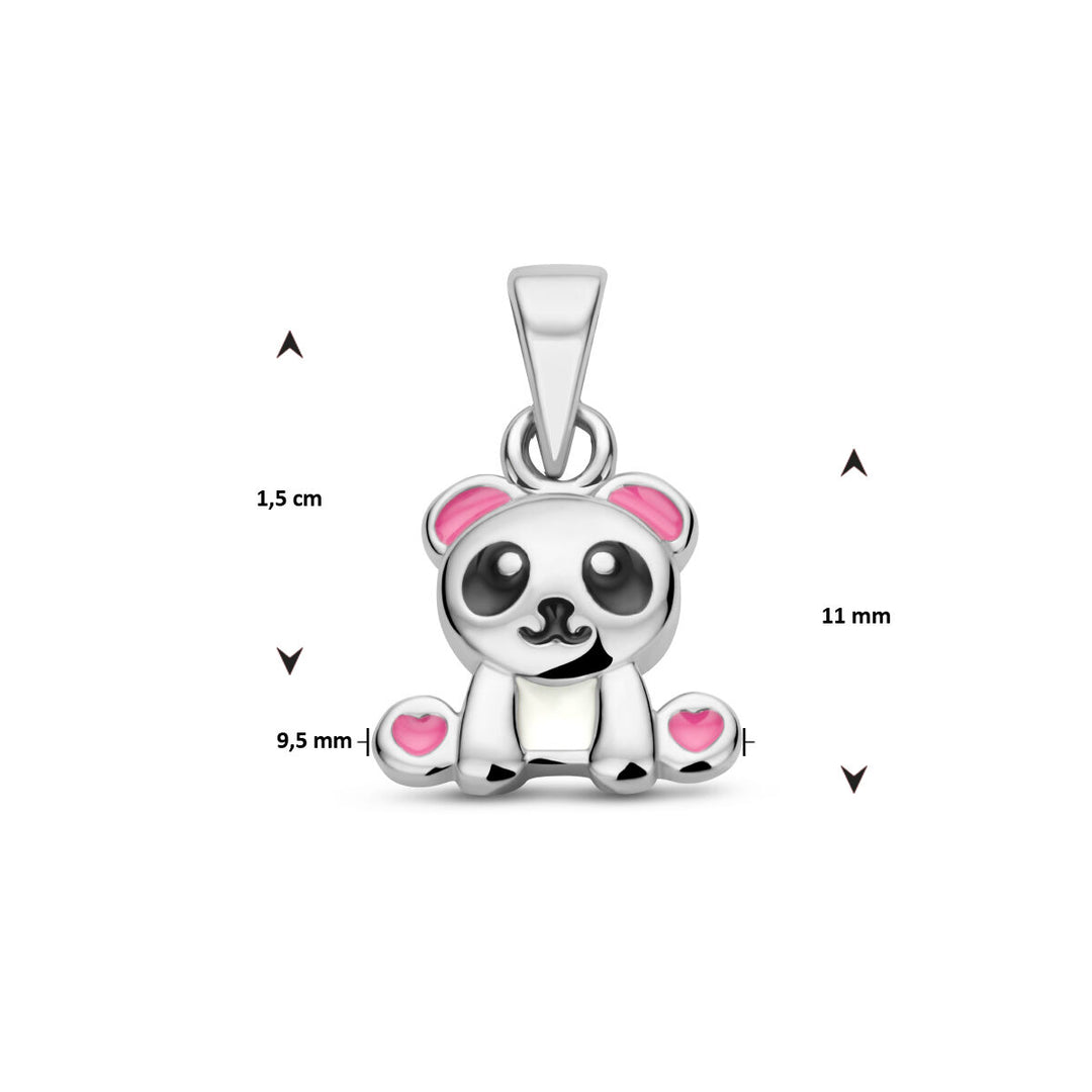 hanger panda zilver gerhodineerd