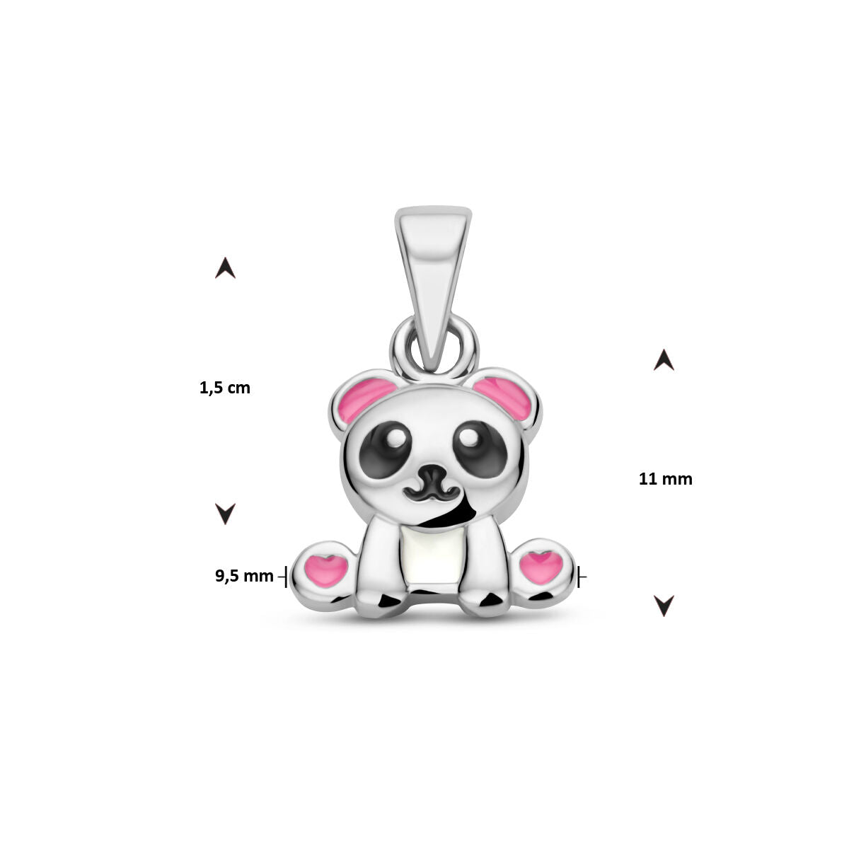 pendentif panda argent rhodié