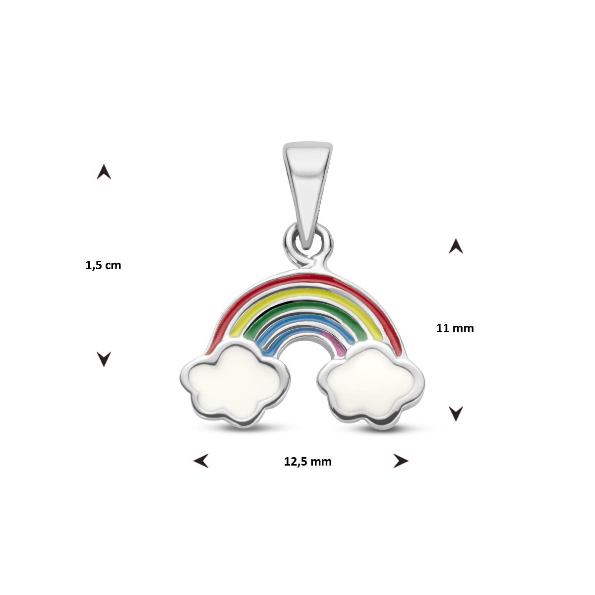 pendentif arc-en-ciel argent rhodié
