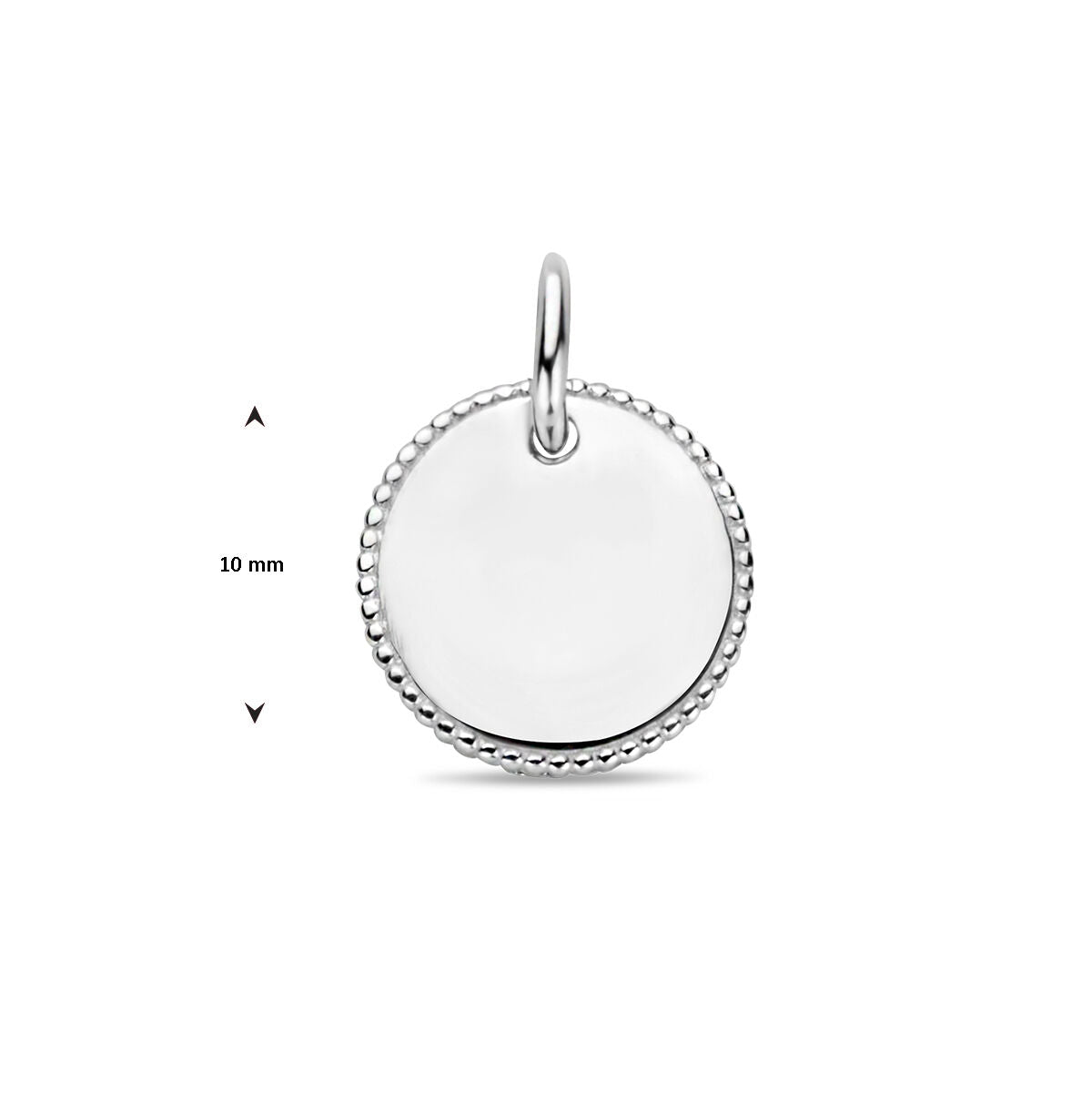 pendentif rond argent rhodié