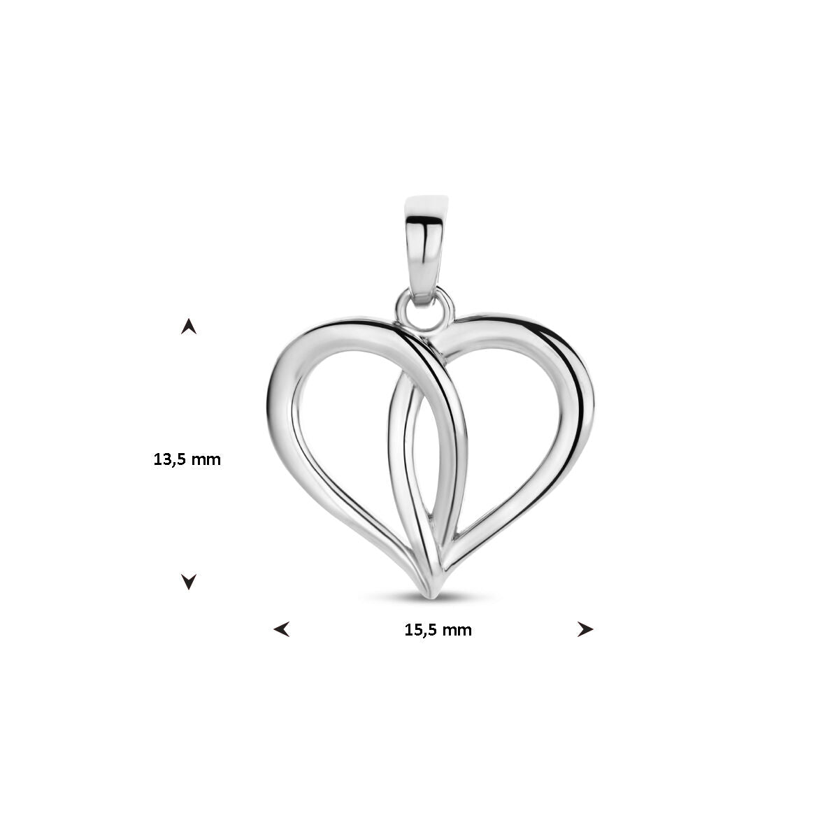 pendentif cœur argent rhodié