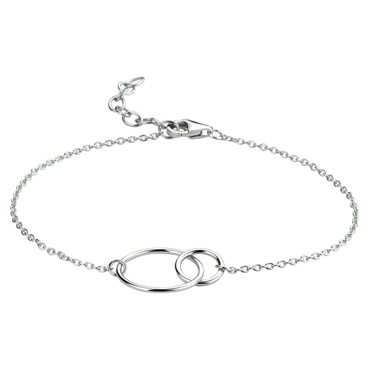 bracelet ronds 16 + 2,5 cm argent rhodié