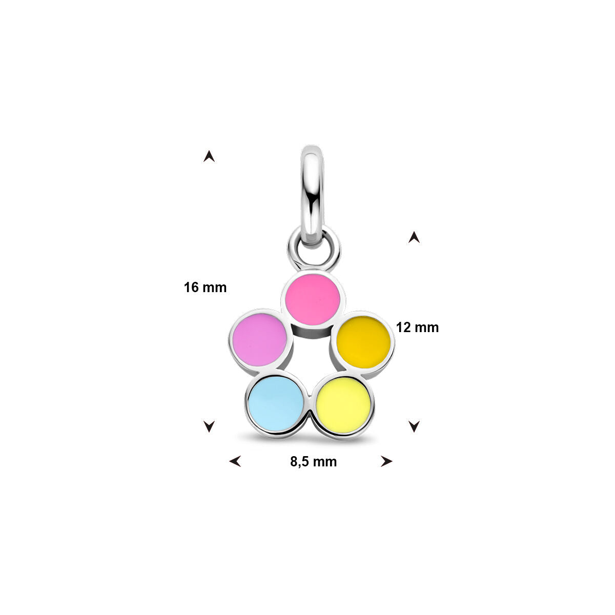 pendentif fleur argent rhodié