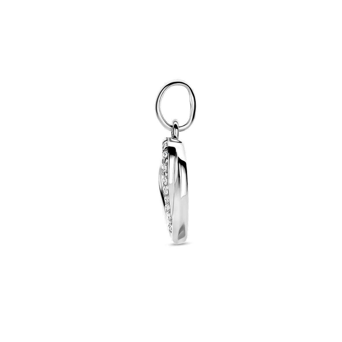 pendentif cœur zircone argent rhodié