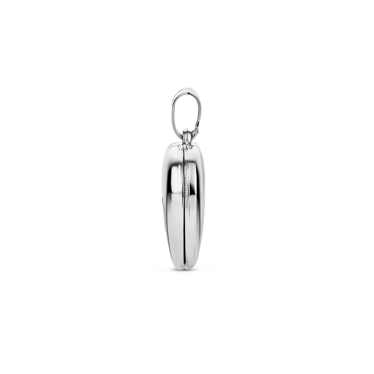 médaillon cœur poli/mat argent rhodié