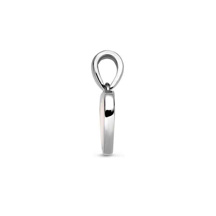 hanger parelmoer hart zilver gerhodineerd