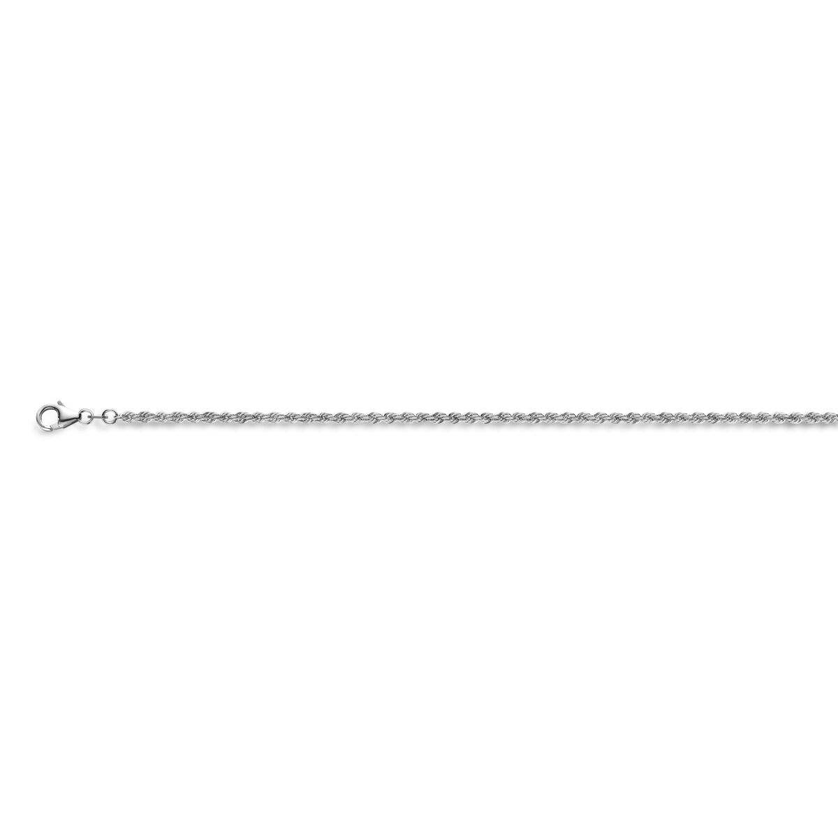 Bracelet en argent rhodié massif de 2,7 mm avec fermoir.