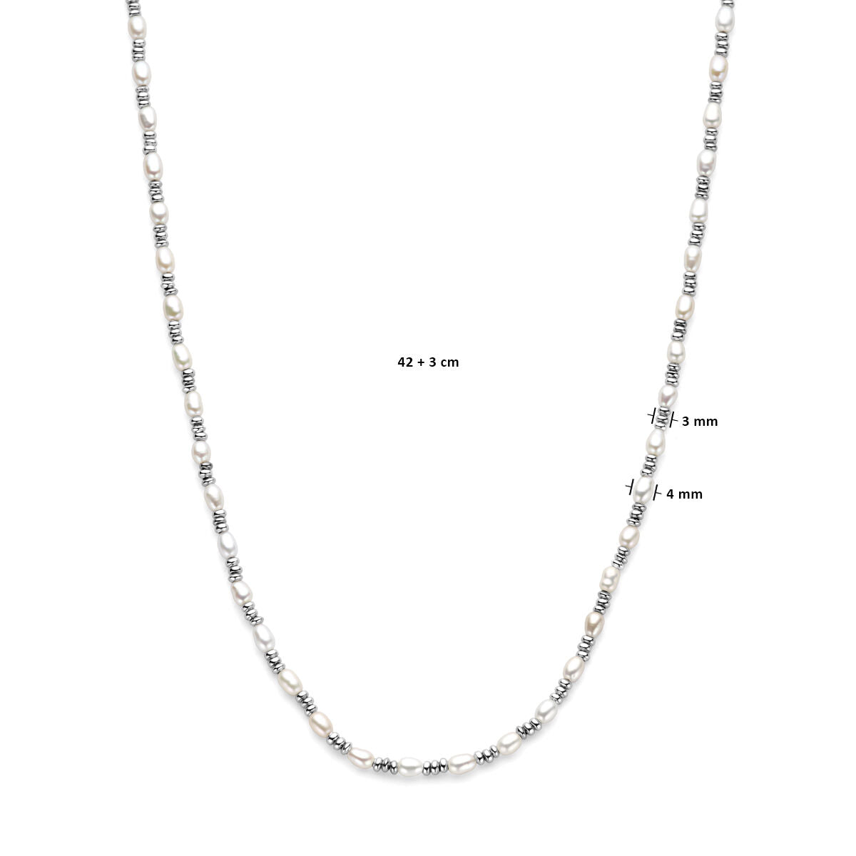 collier perles argent rhodié