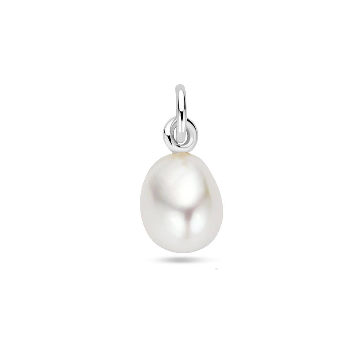 pendentif en perle argent rhodié en forme de goutte.