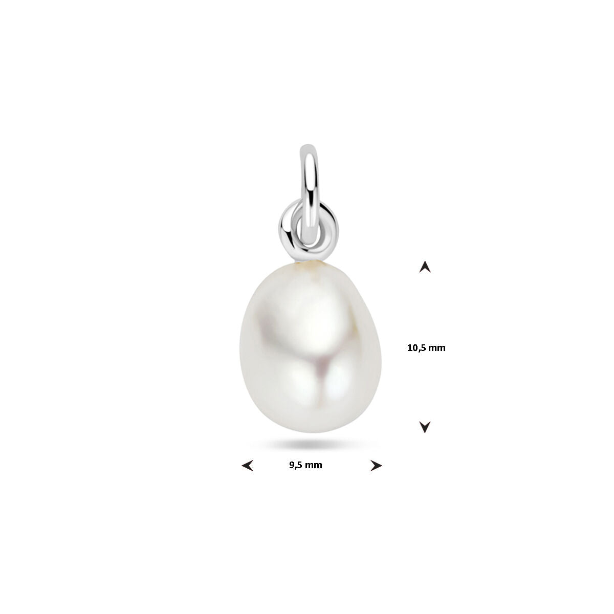 pendentif perle argent rhodié