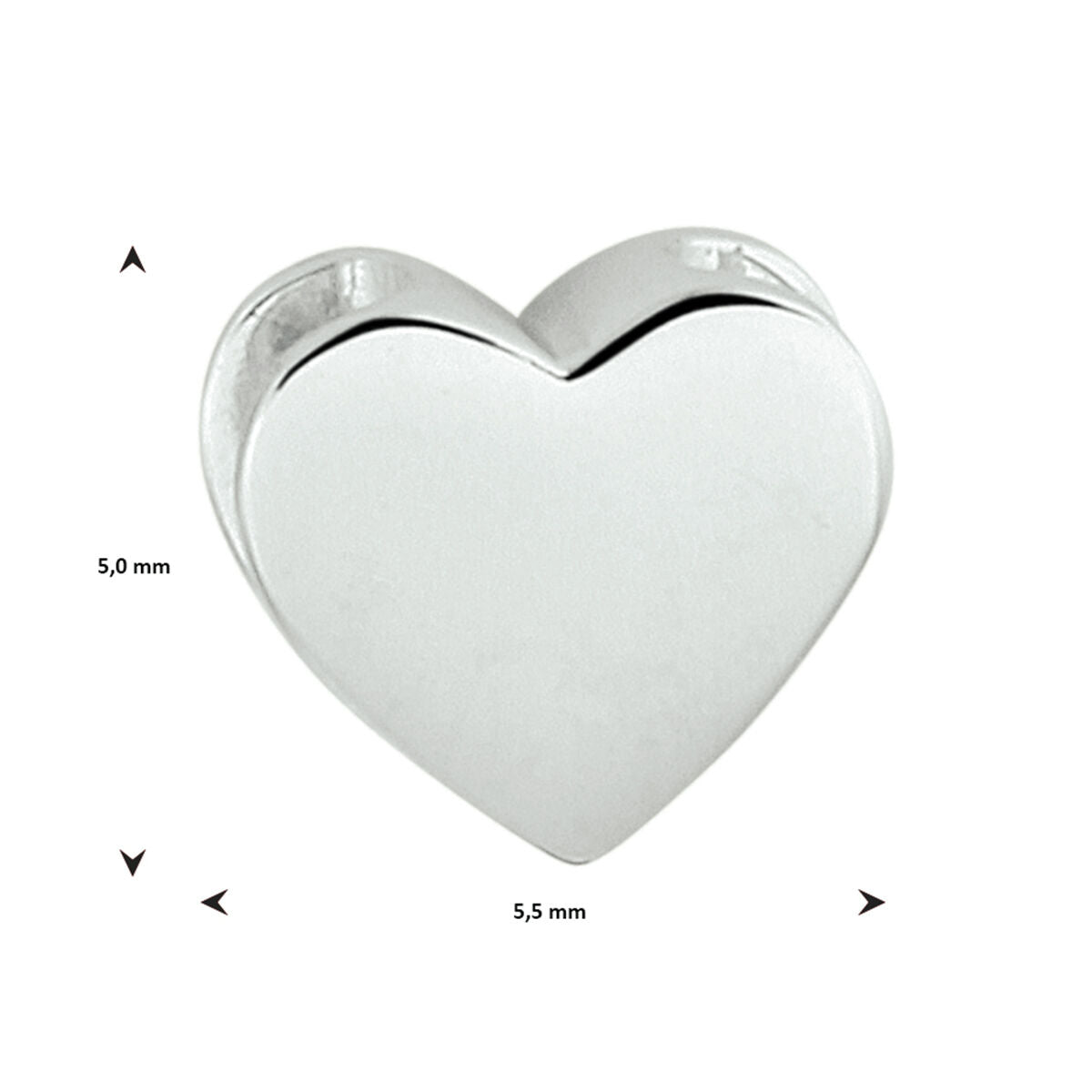 pendentif cœur argent rhodié