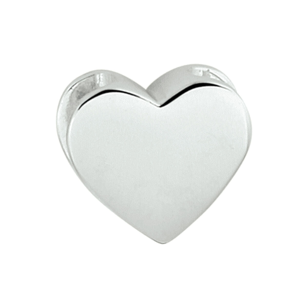 pendentif en forme de cœur en argent rhodié.
