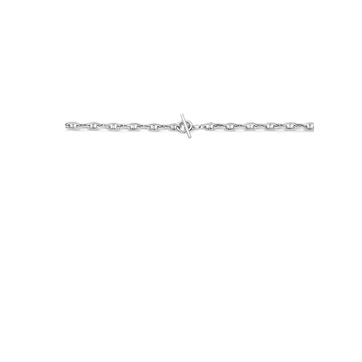 collier marine ronde tube 5,9 mm 42 cm fermoir à vis argent rhodié