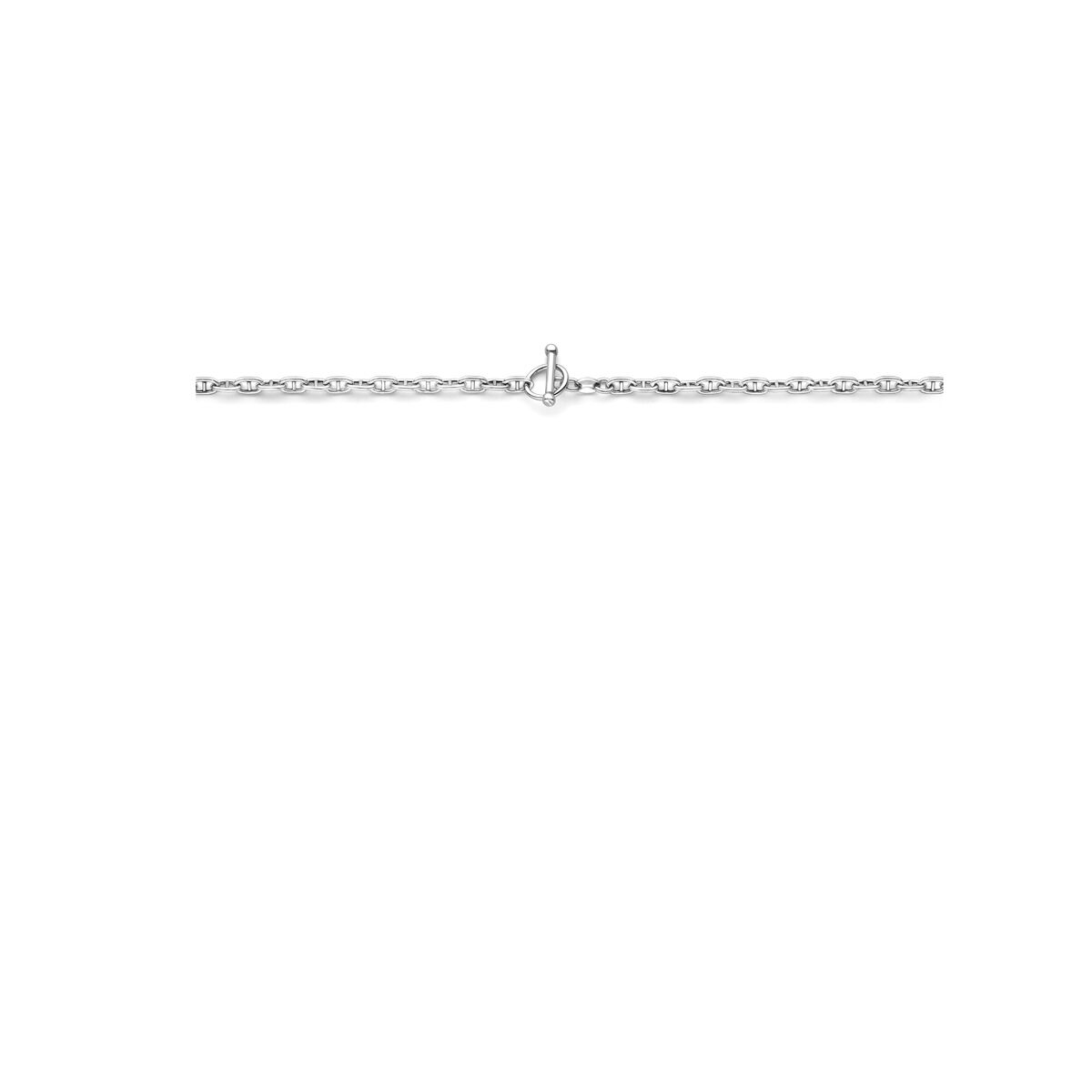collier marine ronde tube 3,9 mm 42 cm fermoir à vis argent rhodié