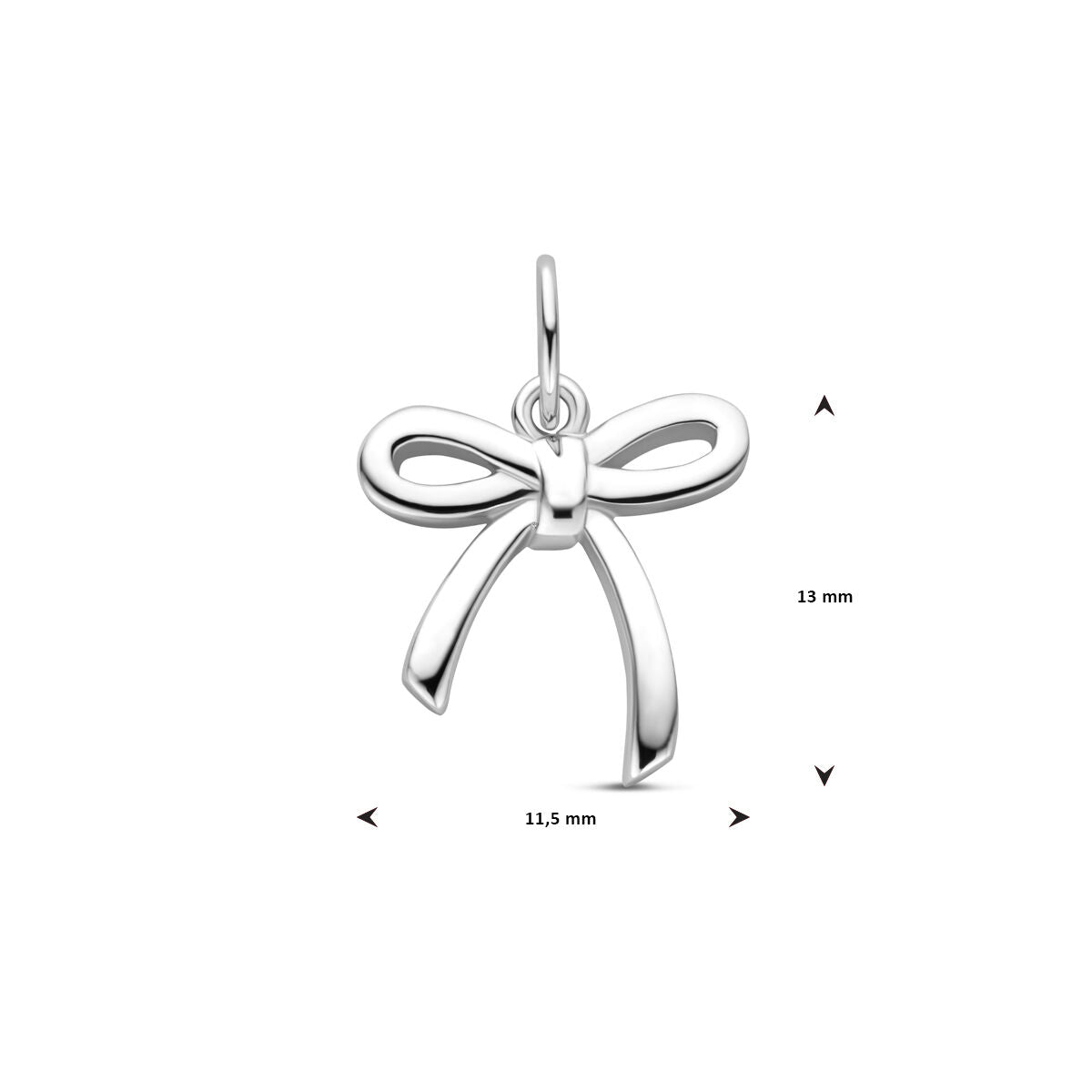 pendentif nœud 16 mm argent rhodié