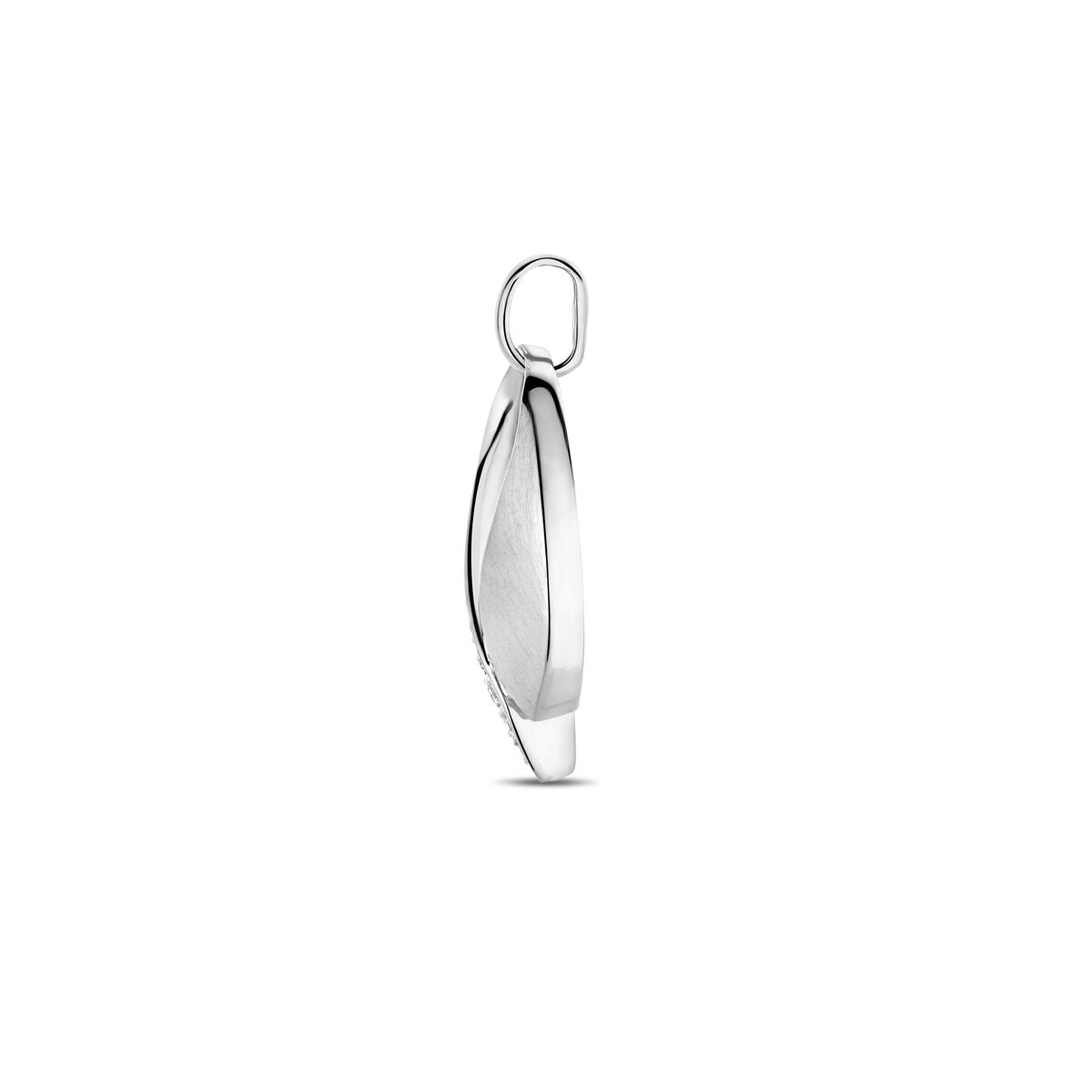pendentif zircone poli/mat 22 mm argent rhodié