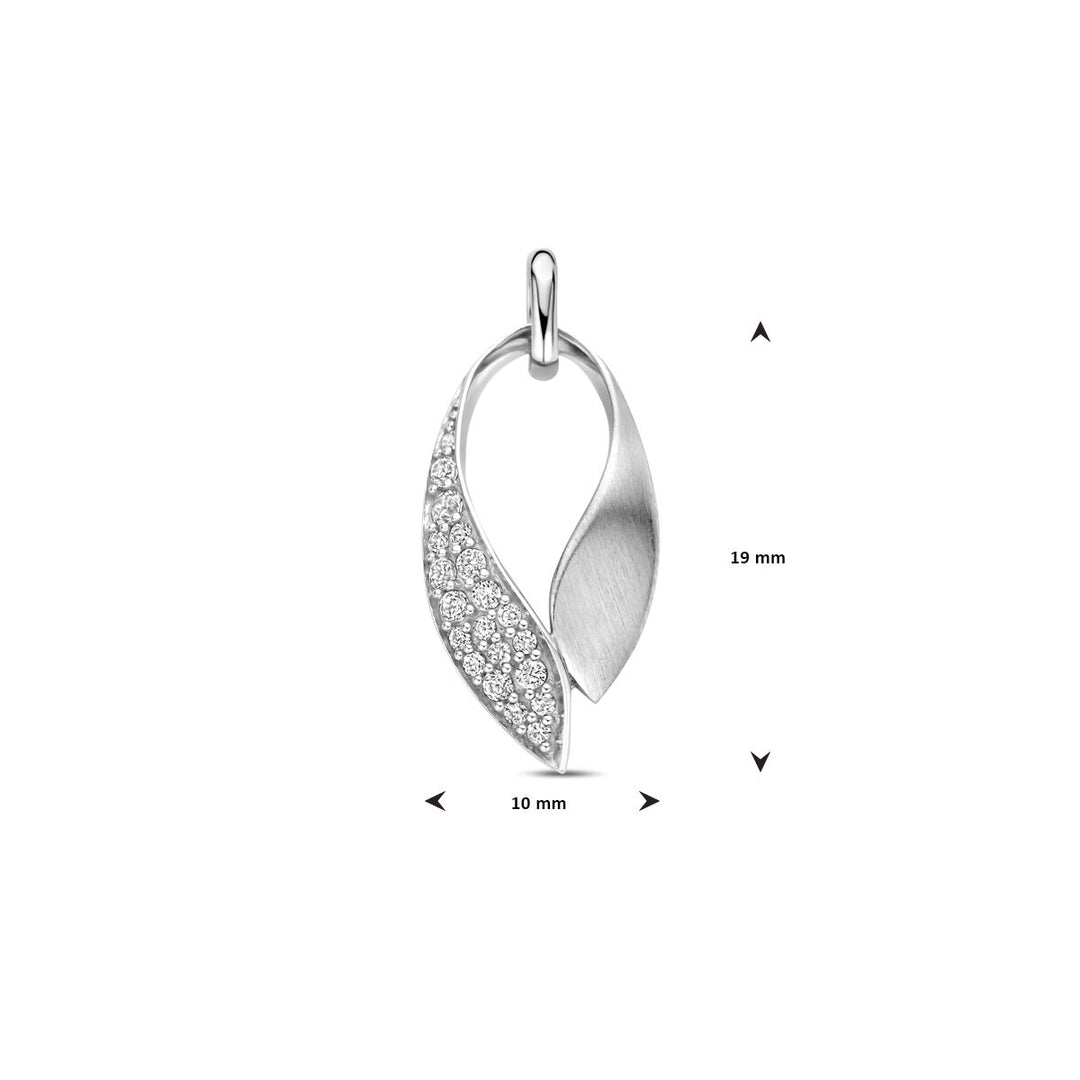 hanger zirkonia poli/mat 22 mm zilver gerhodineerd