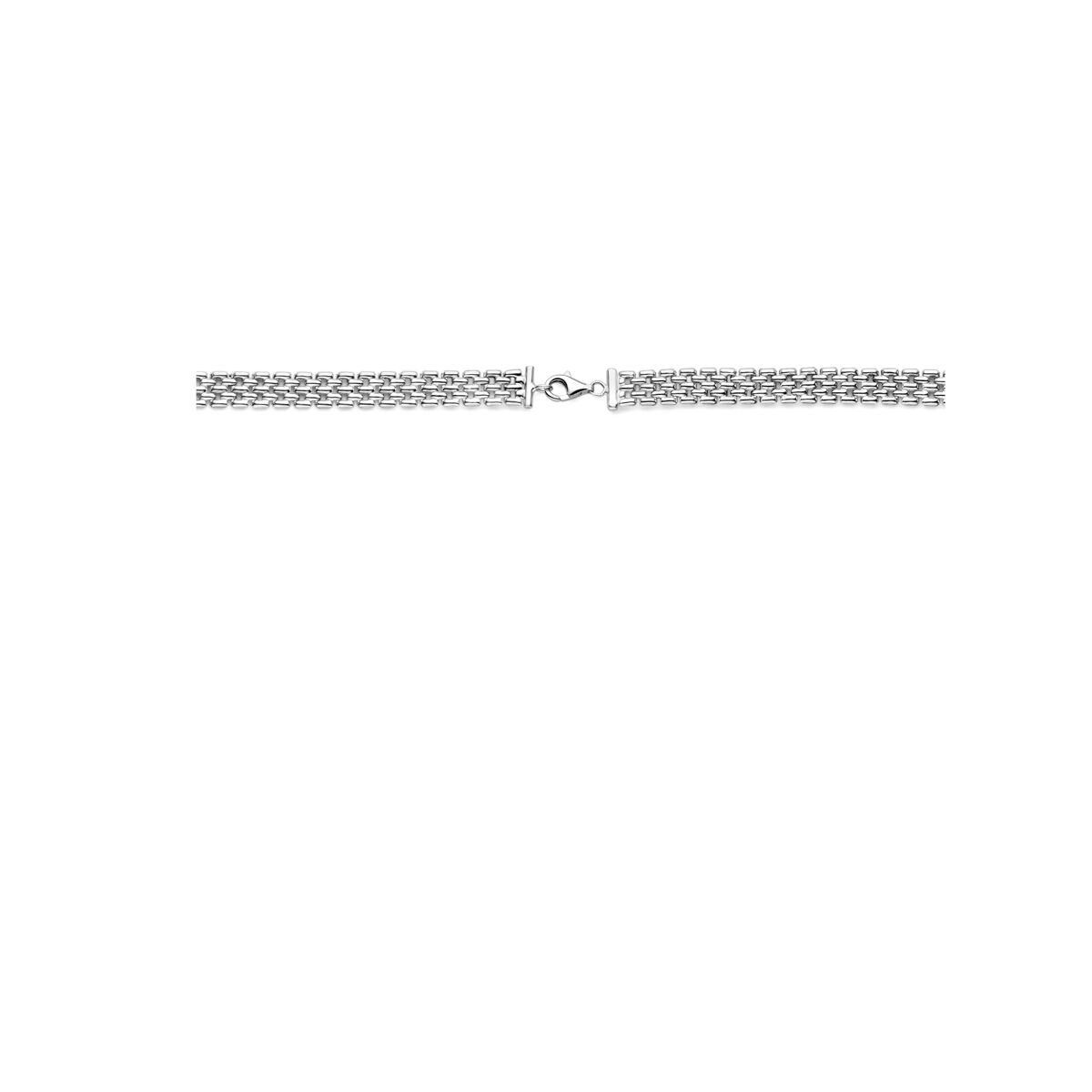 collier panthère 8 mm 43 cm argent rhodié