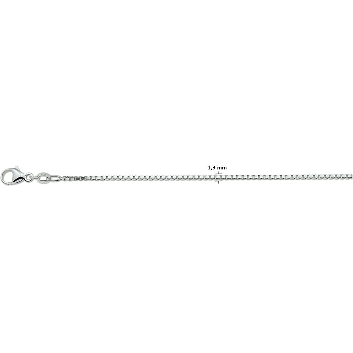 Collier vénitien en argent rhodié de 1,3 mm avec fermoir.