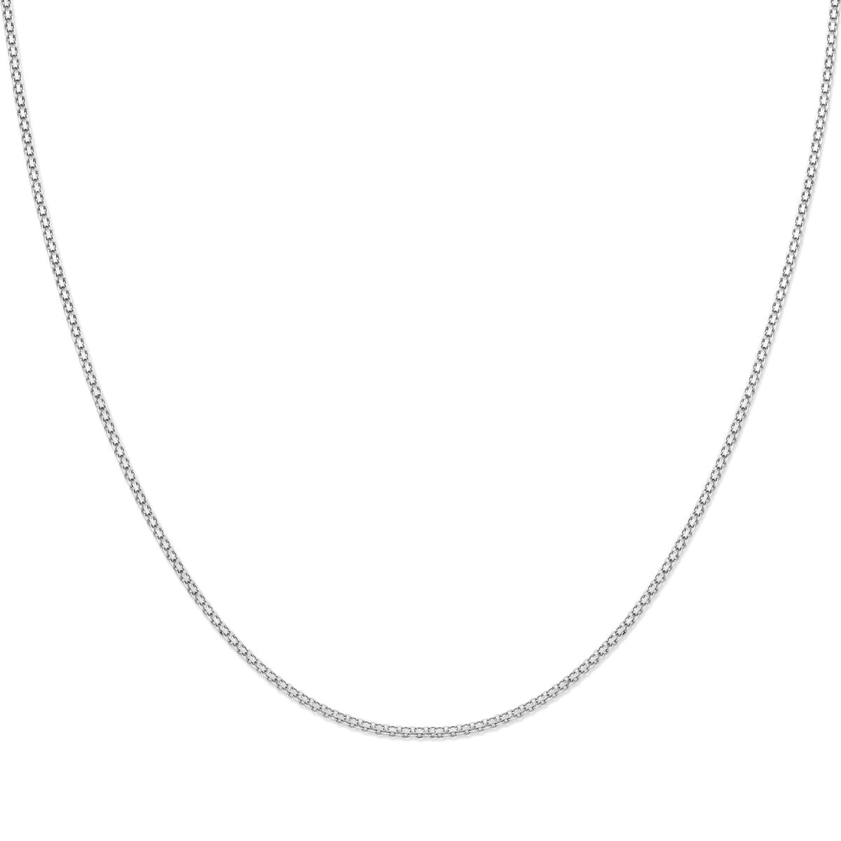 Collier Bismarck en argent rhodié de 2,4 mm, longueur de 37 + 5 cm.
