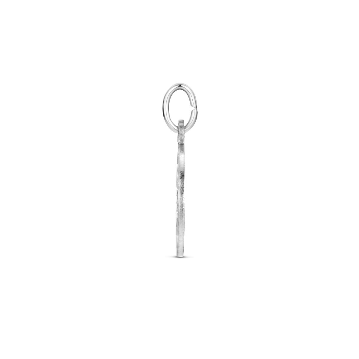 pendentif cœur ange poli/mat diamanté 18 mm argent rhodié
