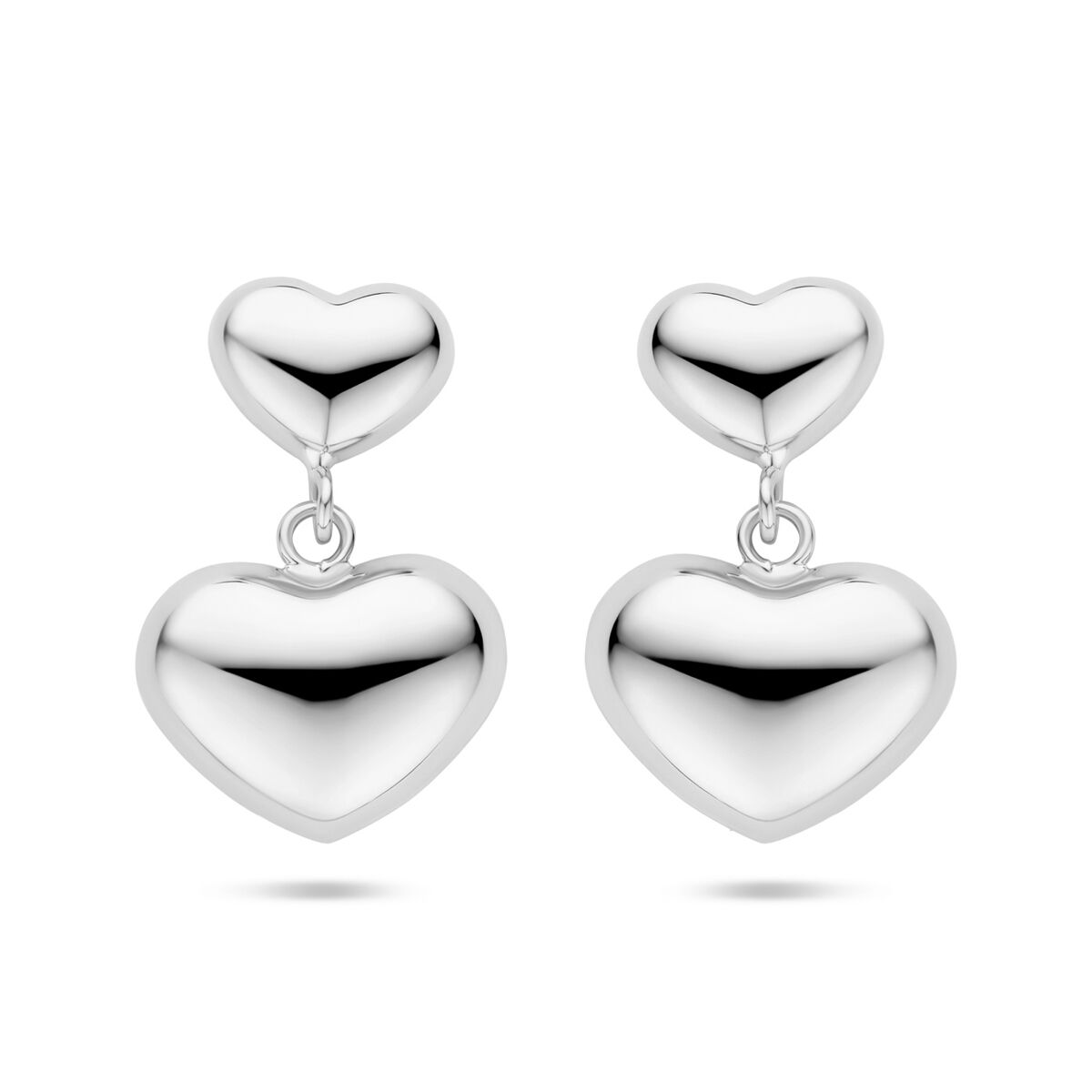 boucles d'oreilles cœurs 26 mm argent rhodié