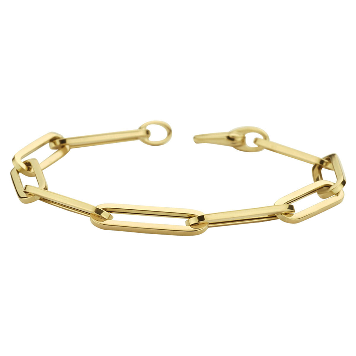 Bracelet en or pour femme paperclip tube carré 14K