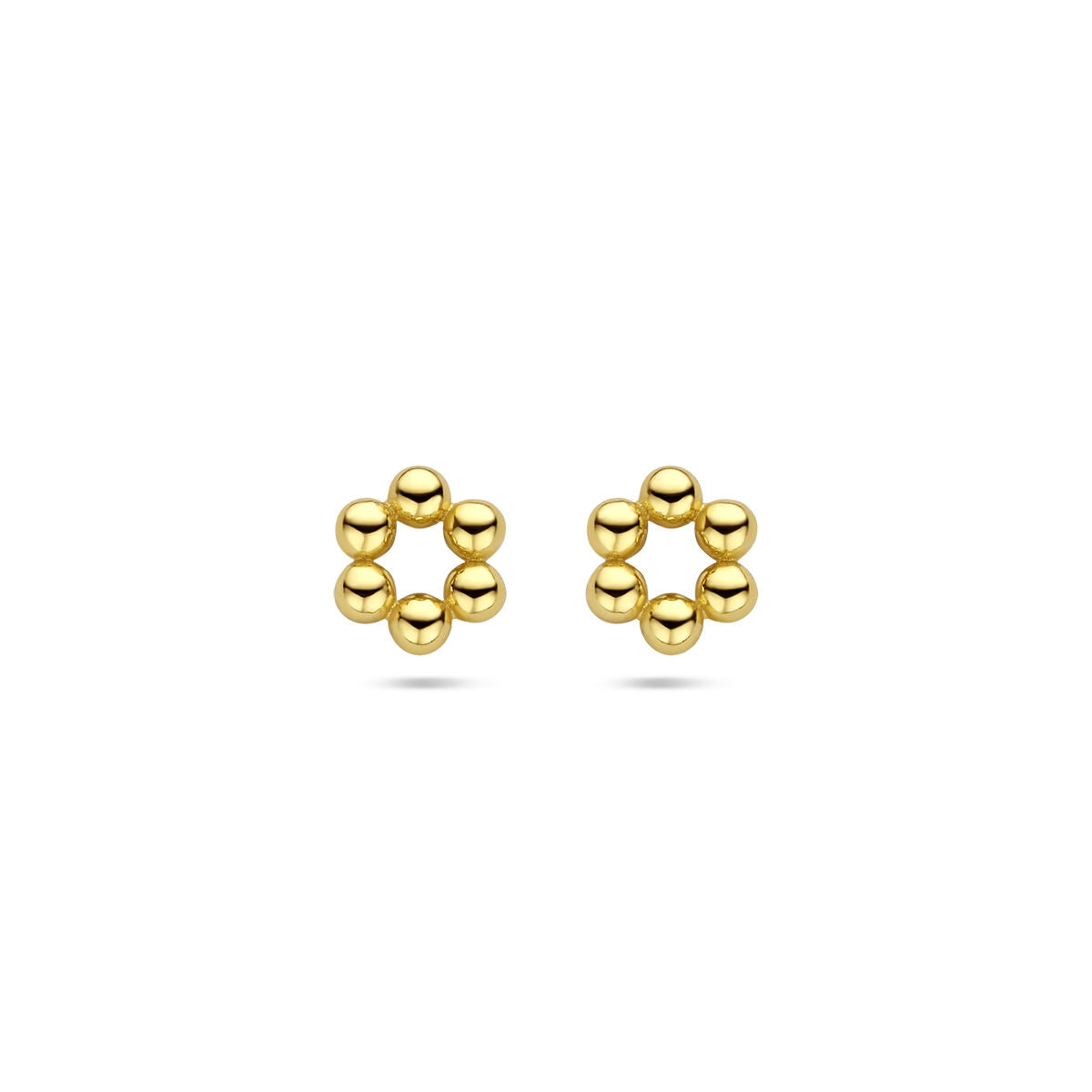 Boucles d'oreilles en argent doré à l'or 1 micron, en forme de petites billes.