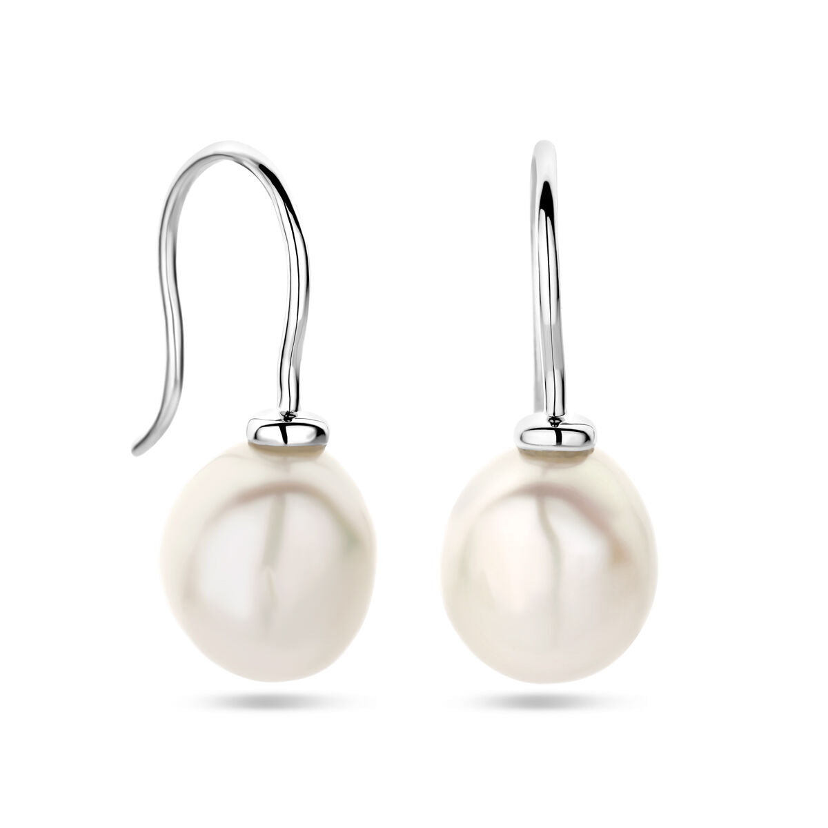 boucles d'oreilles baroque perle crochet français argent rhodié