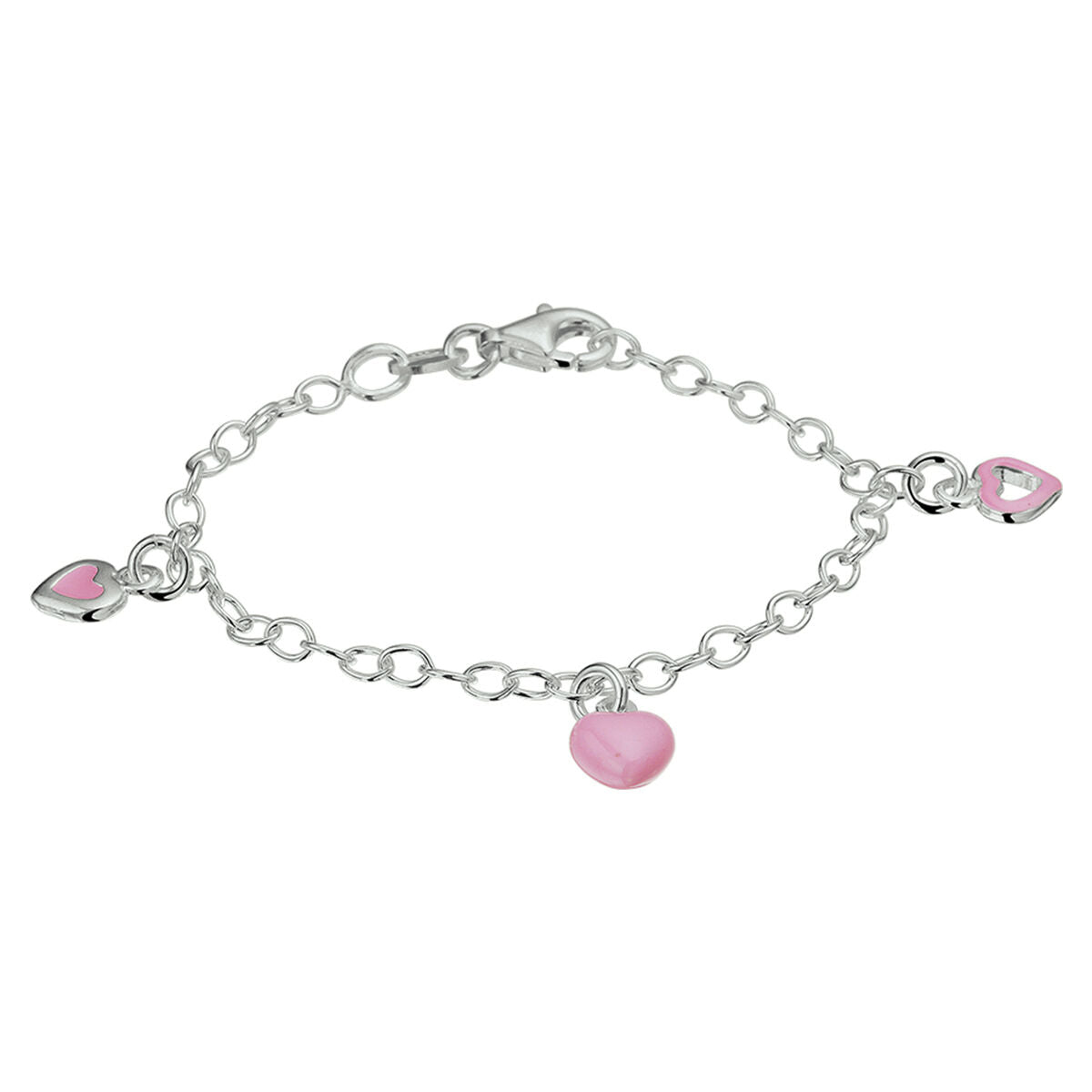 armband hart 13 cm zilver gerhodineerd