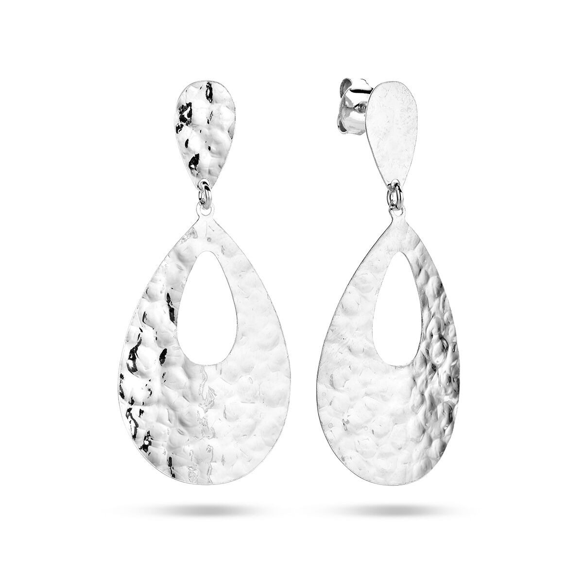 boucles d'oreilles goutte argent rhodié