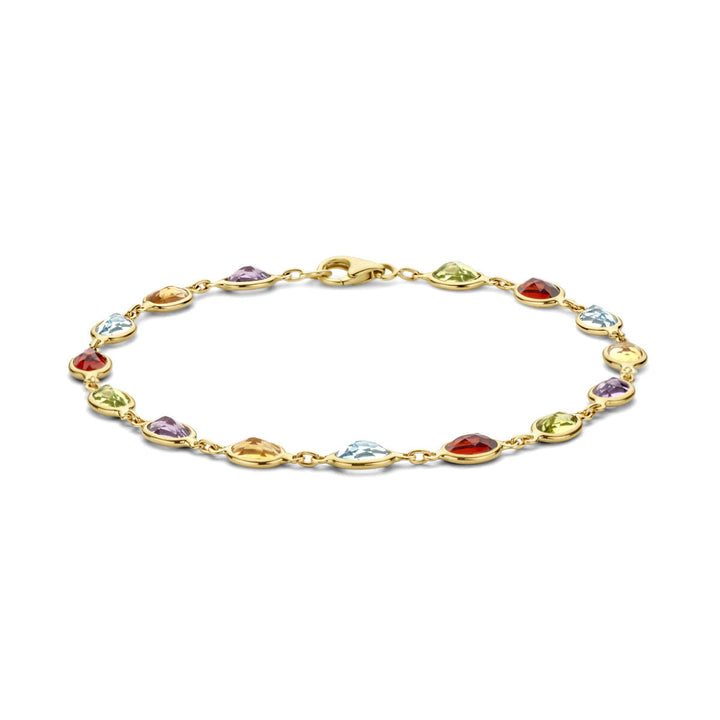 Gouden armband dames natuurlijke kleurstenen 14K