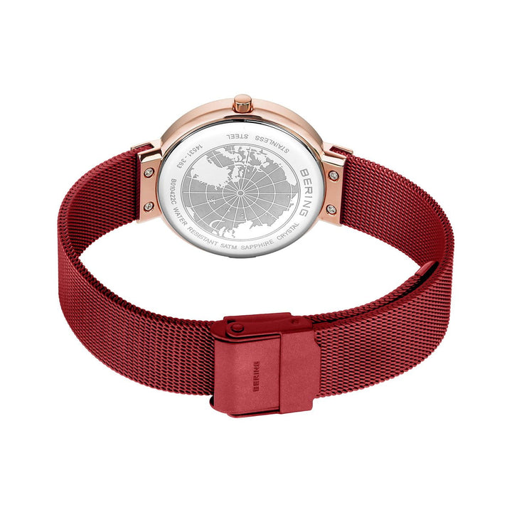 Bering dames horloge rode wijzerplaat - 14531-363