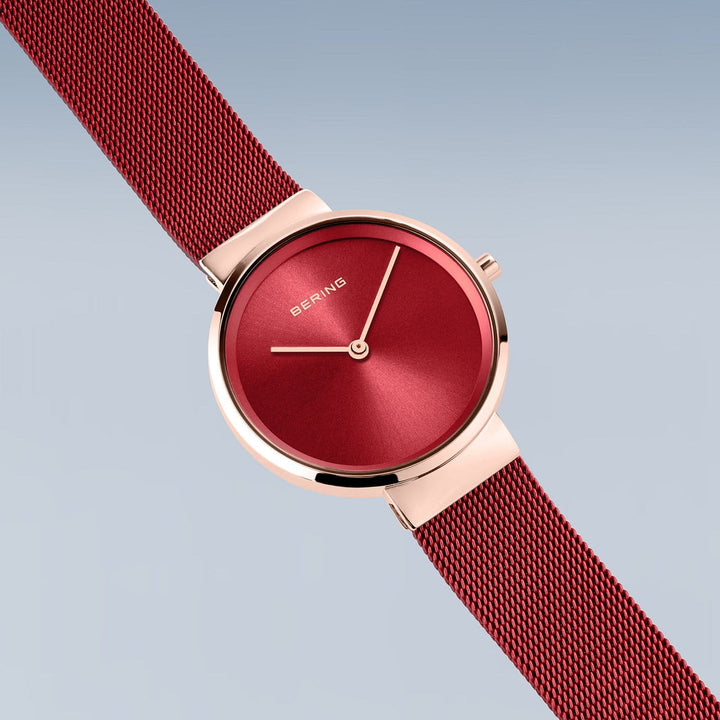Bering dames horloge rode wijzerplaat - 14531-363