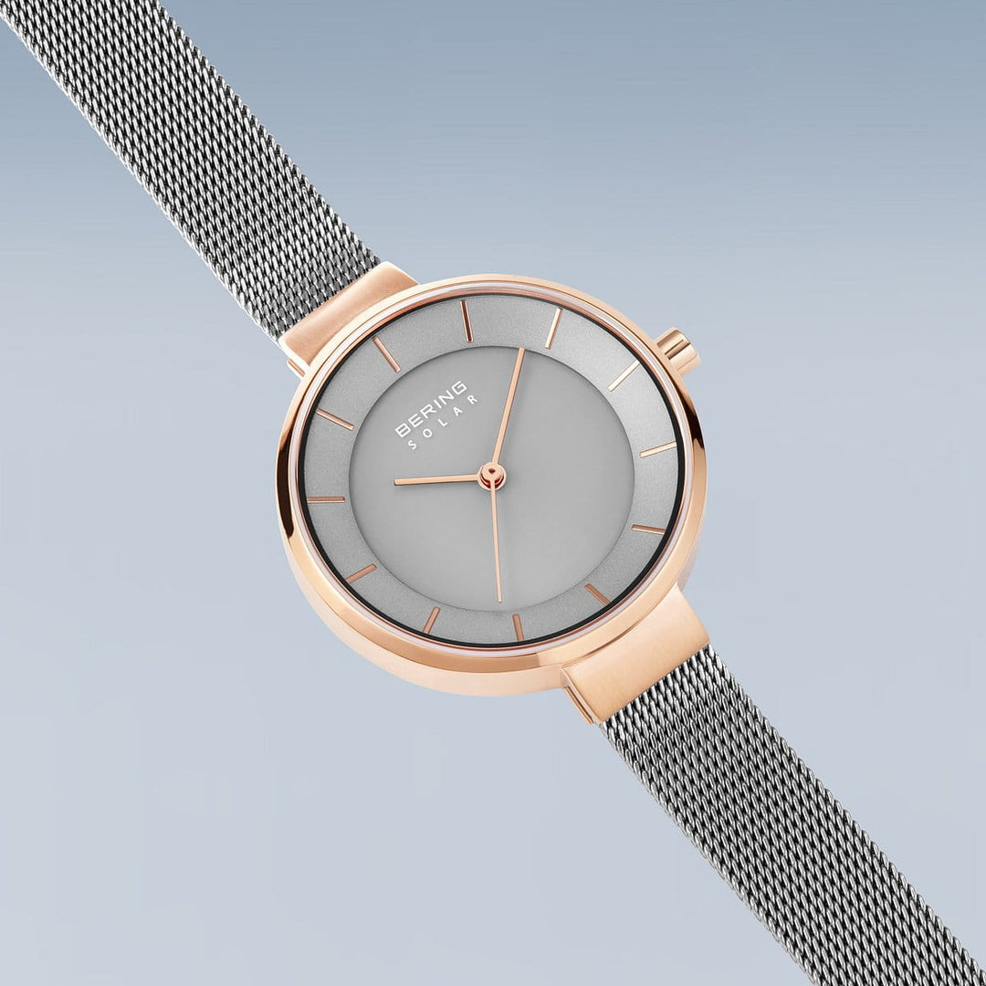 bering dames horloge grijze wijzerplaat - 14631-369