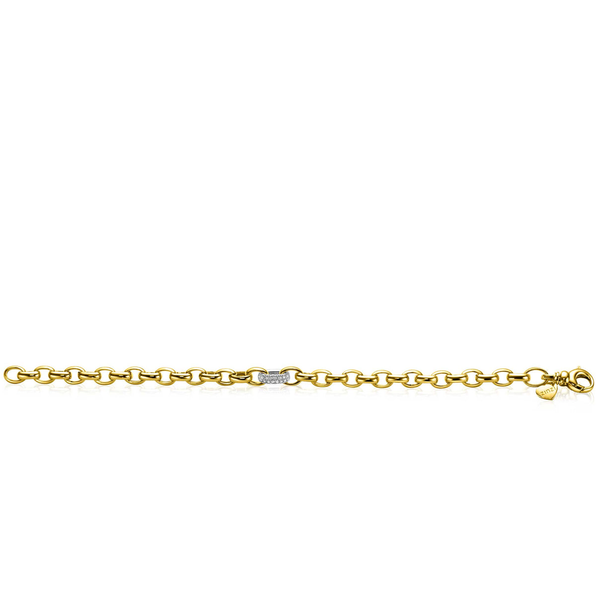 Bracelet en argent avec maillons dorés et fermoir.