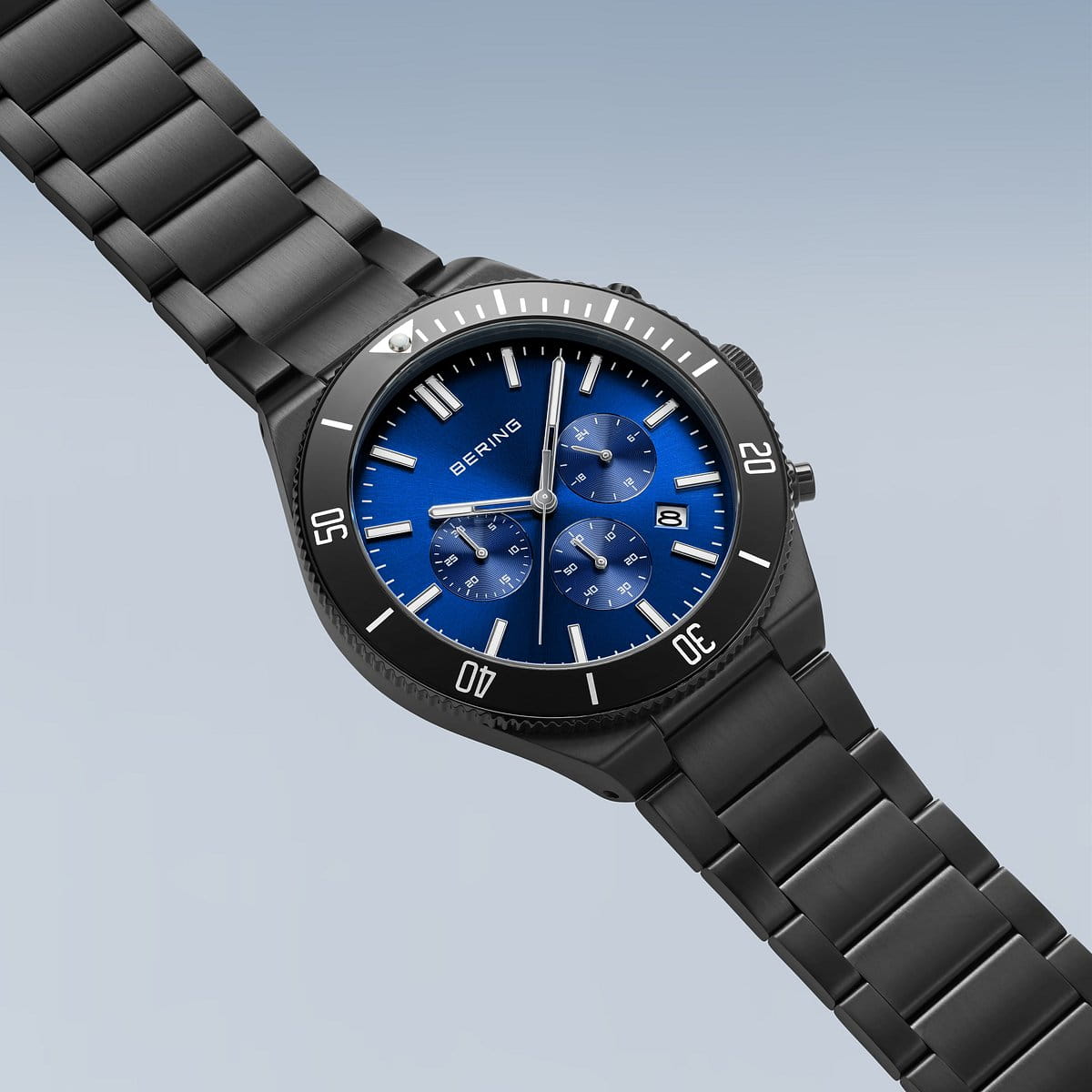 bering montre pour homme cadran bleu - 15043-727