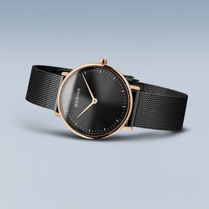 bering dames horloge zwarte wijzerplaat - 15729-166