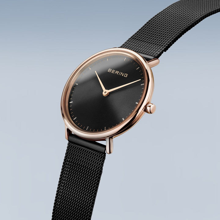 bering dames horloge zwarte wijzerplaat - 15729-166