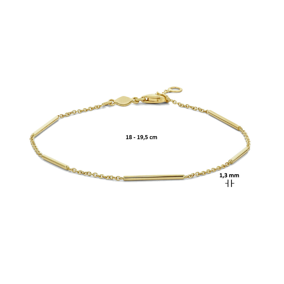 Bracelet en or pour femme barres 14K
