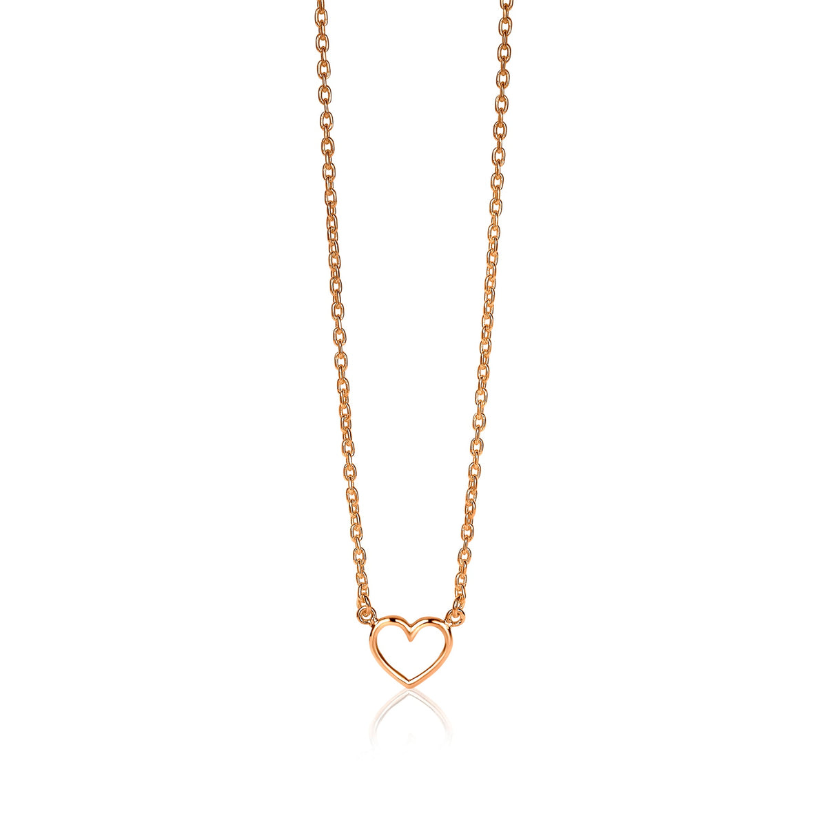 Collier doré avec un pendentif en forme de cœur.