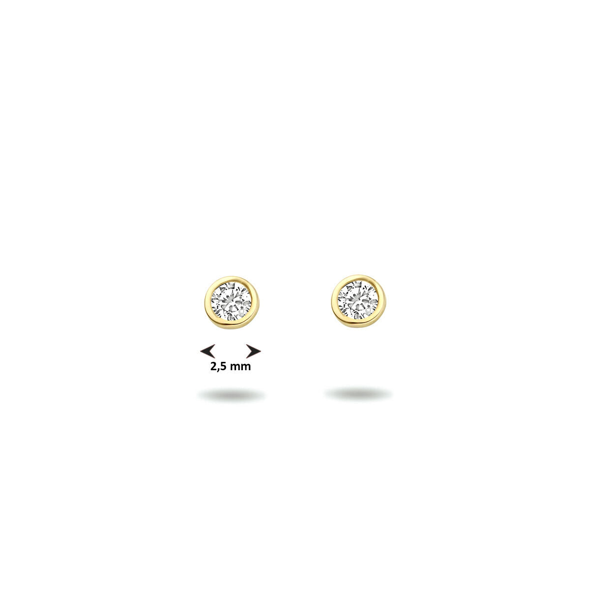 puces d'oreilles zircone 14K or jaune