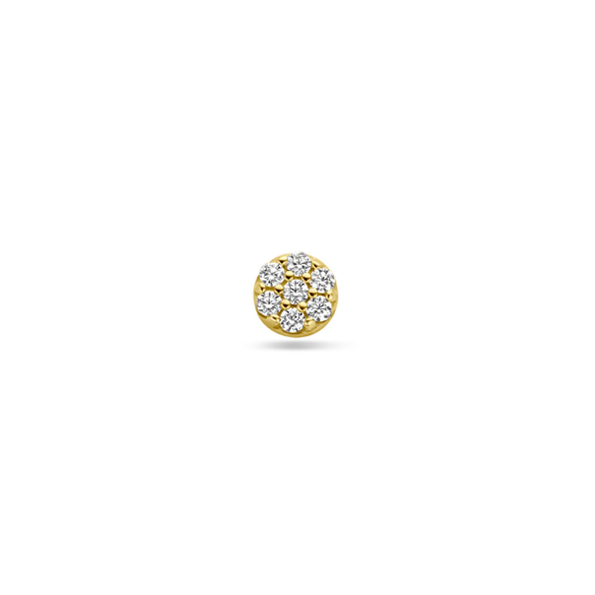Piercing en or jaune 14K avec zircones de 3,5 mm en forme ronde.