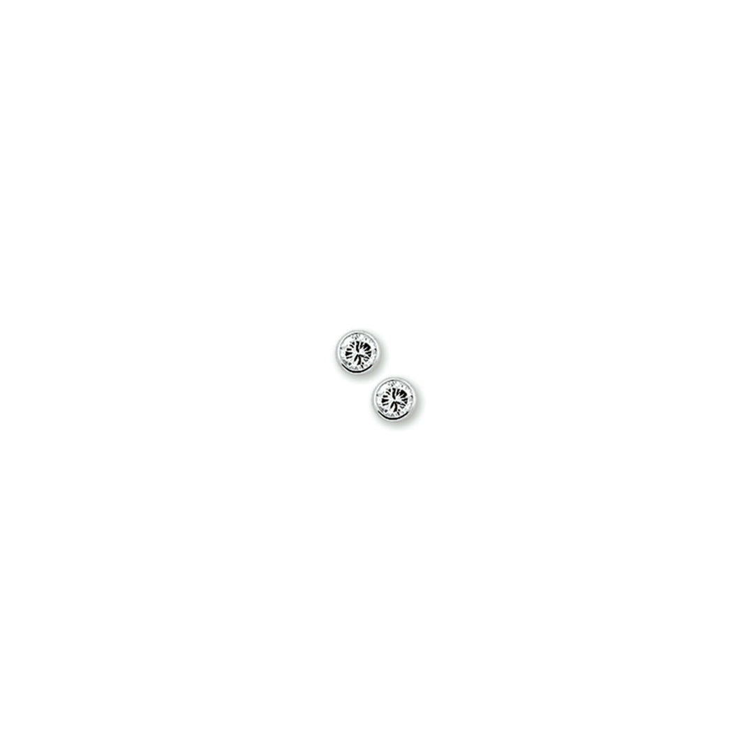 Boucles d'oreilles en zirconium, de forme ronde, avec un éclat brillant.