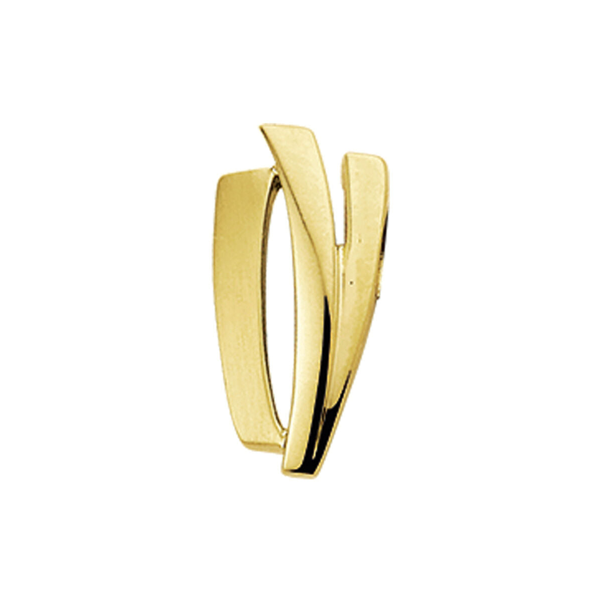 pendentif en or jaune 14K poli et mat, avec une forme moderne et fluide.
