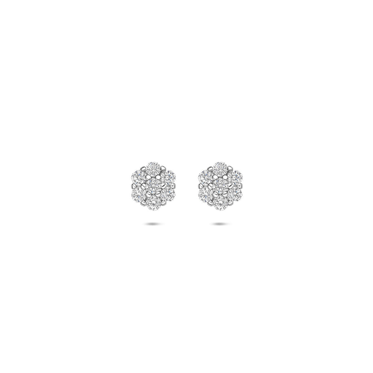 Boucles d'oreilles en argent avec zirconia, d'un diamètre de 6 mm, en forme de sphère.