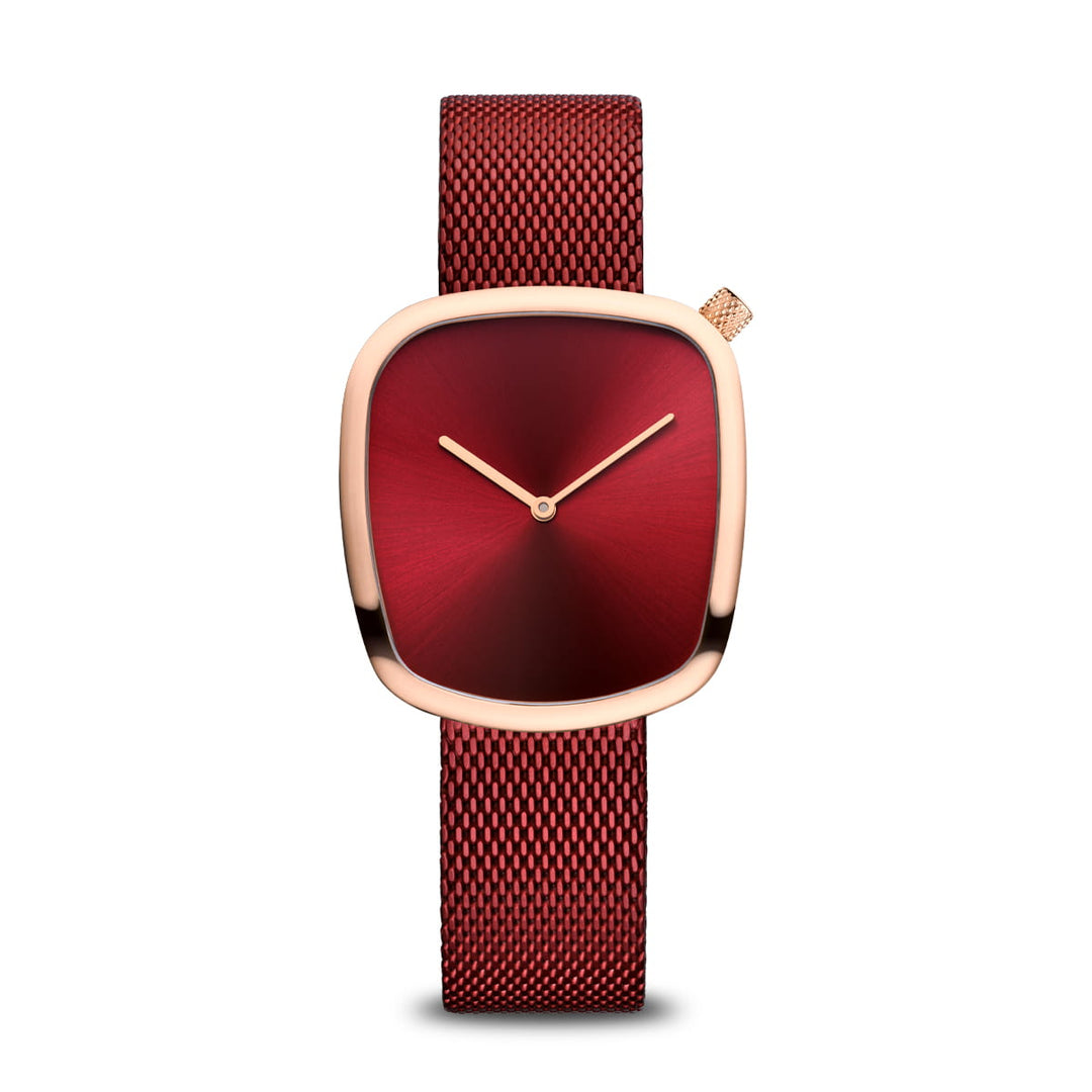 Bering dames horloge rode wijzerplaat - 18034-363