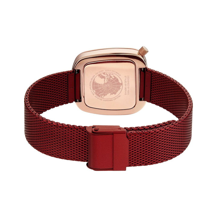 Bering dames horloge rode wijzerplaat - 18034-363