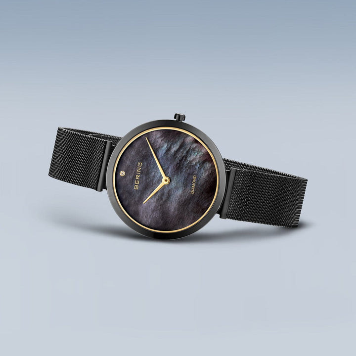 bering dames horloge zwarte wijzerplaat - 18132-132
