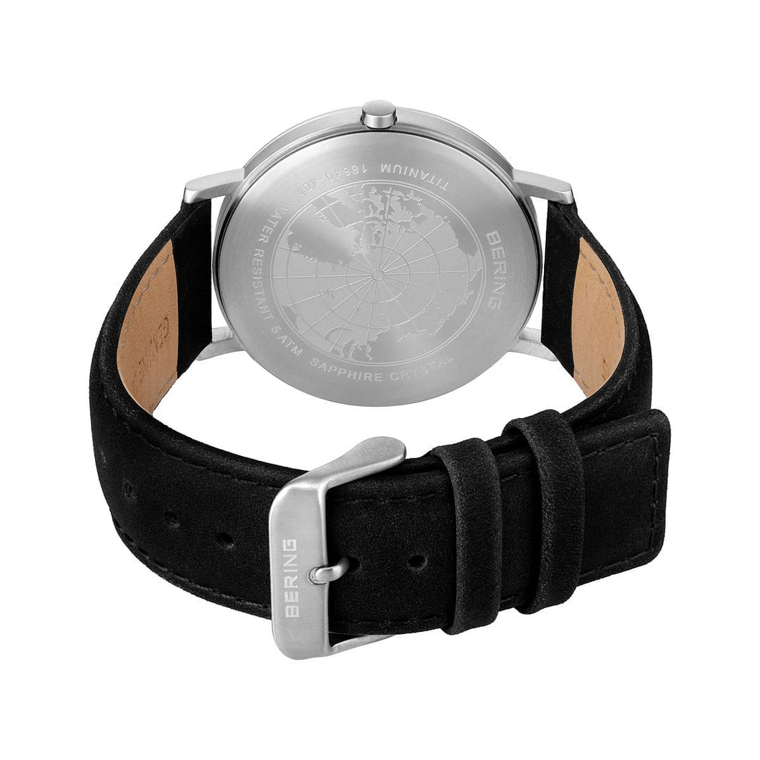 bering heren horloge zwarte wijzerplaat - 18640-402